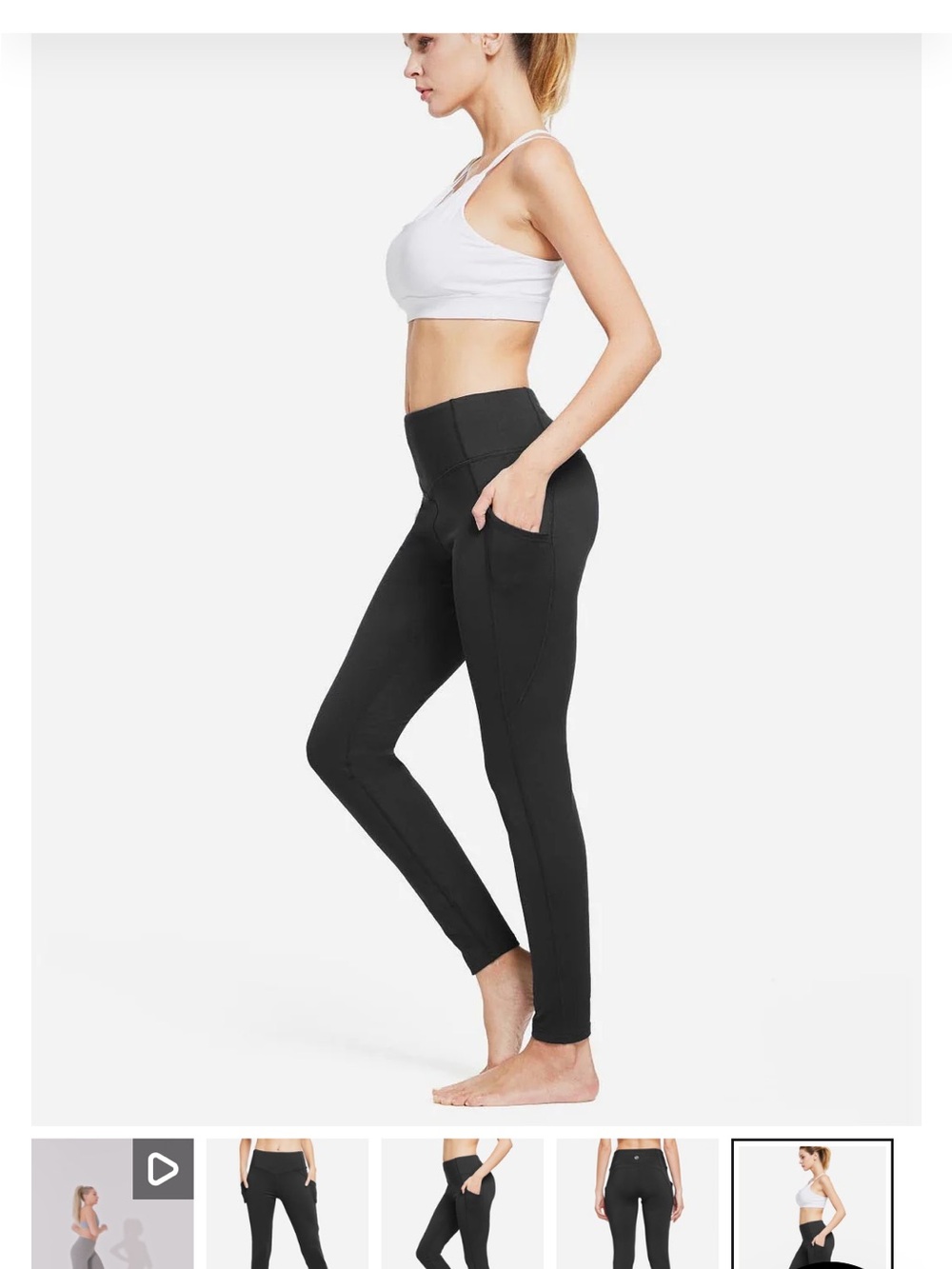 Baleaf Laureate Thermal High-Rise Thick Black Leggings with Side Pockets